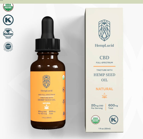 USDA Organic Hemplucid Full-Spectrum CBD in Hemp Seed Oil